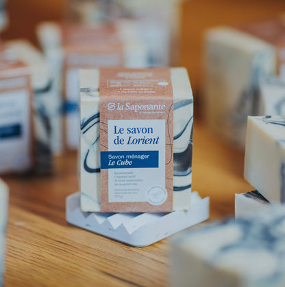 Savon ménager solide savon vaisselle artisanal, huiles végétales recyclées, La Saponante Lorient