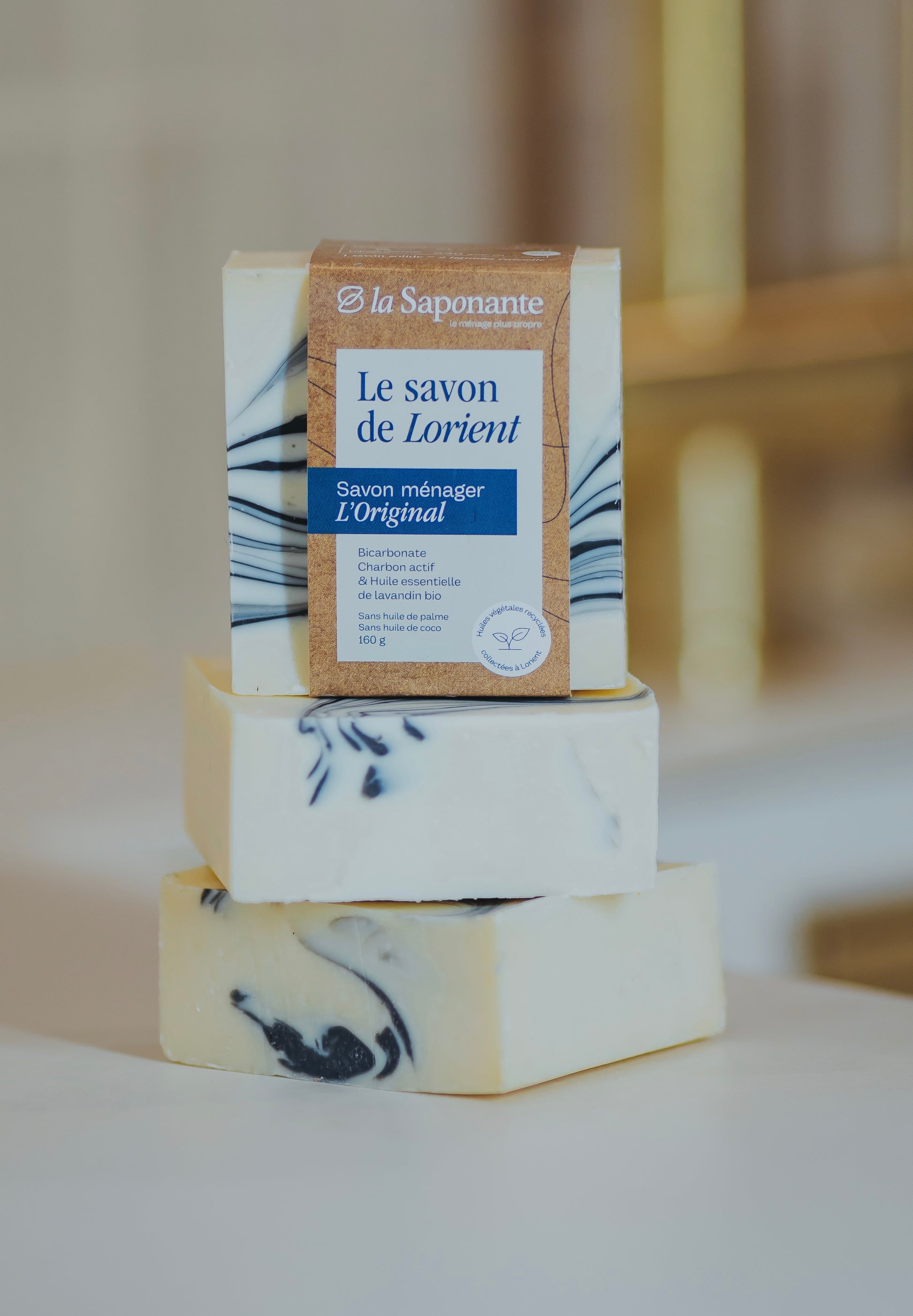 Savon ménager et savon vaisselle  solide - Savon de Lorient L'original - huile végétale recyclée